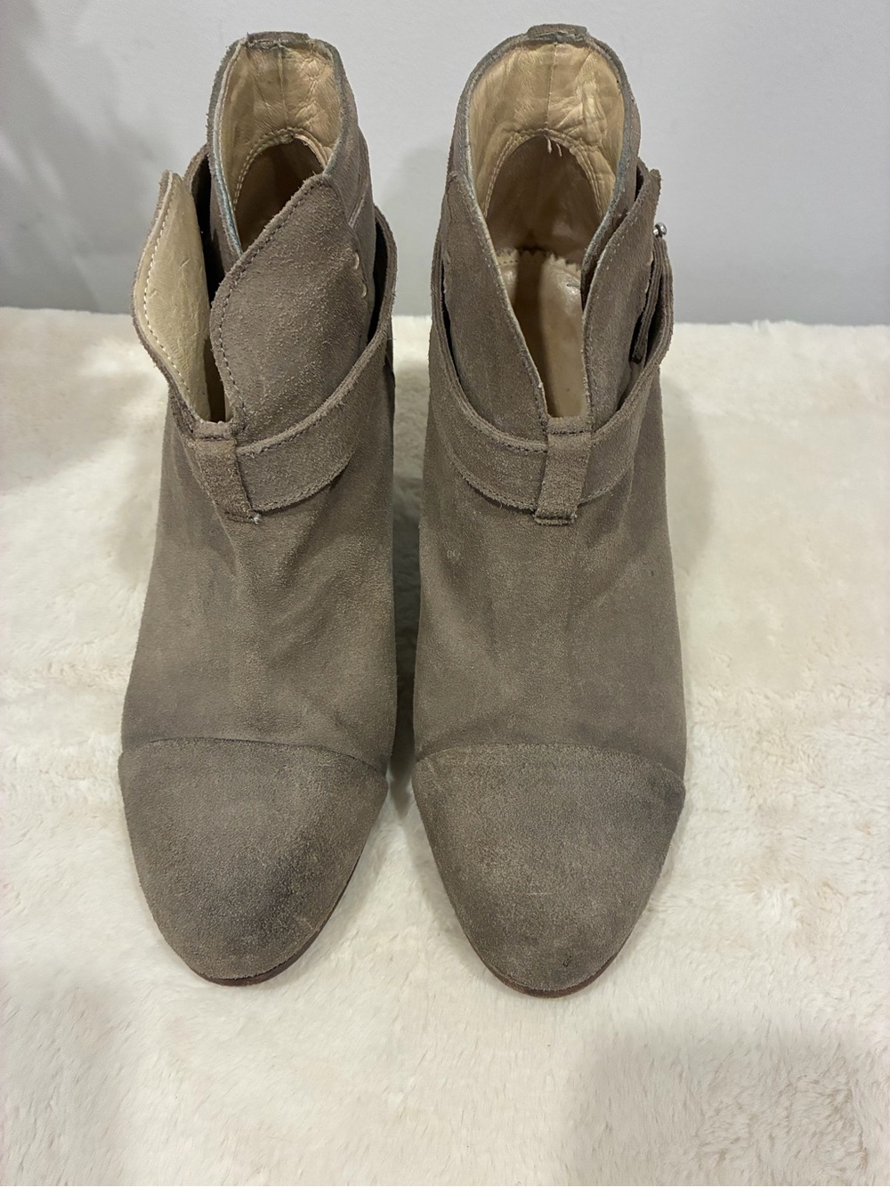 rag & bone Taupe Suede Ankle Booties